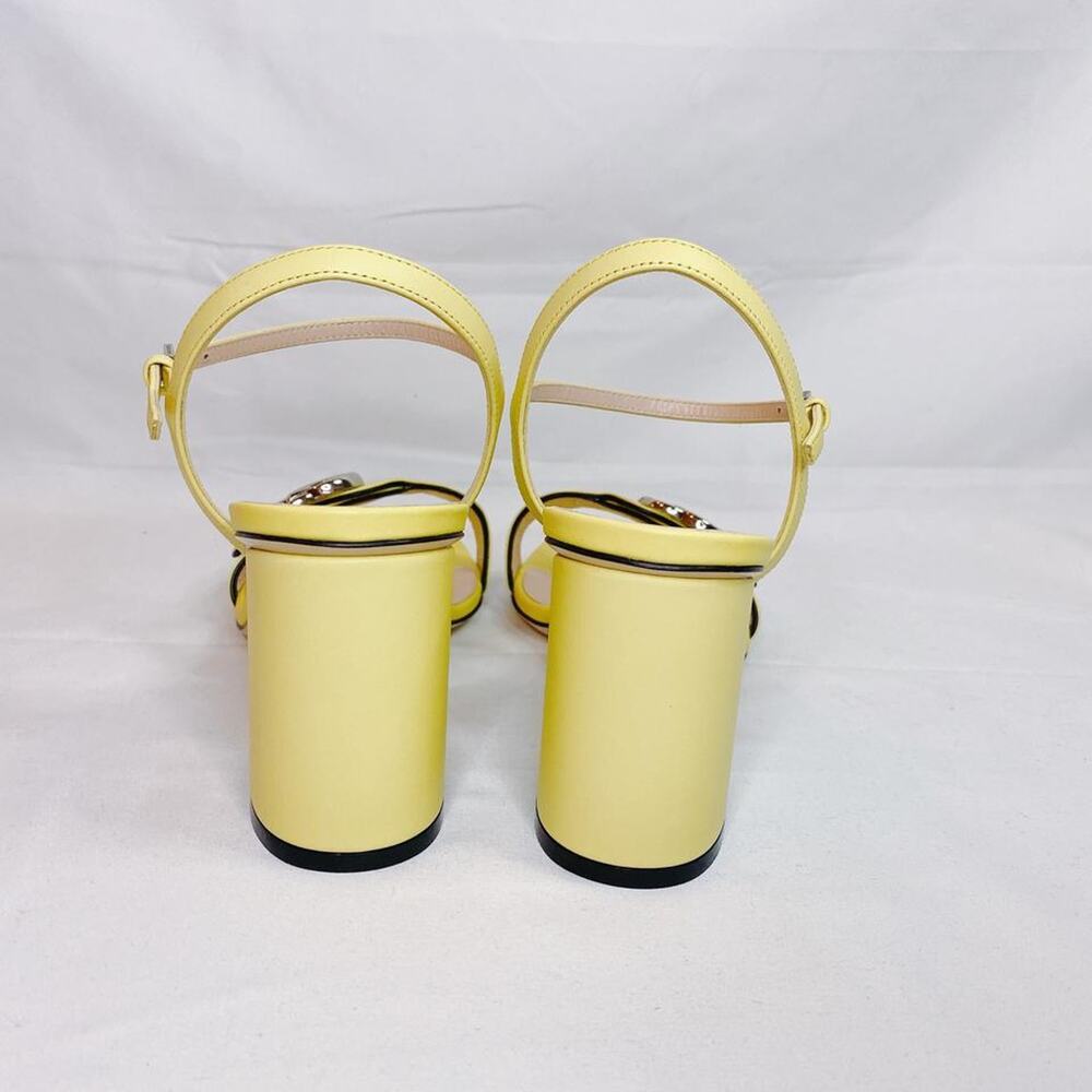 GUCCI Marmont 75 GG logo leather chunky heels sandals - Picture 6 of 8
